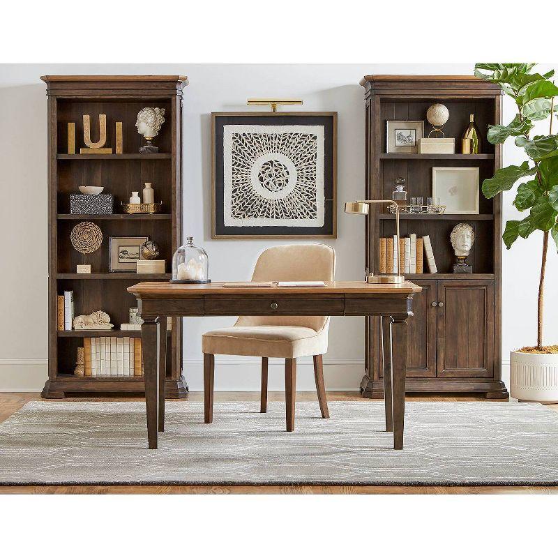 Sonoma Transitional Brown Wood Writing Desk with Drawer and Power Outlet