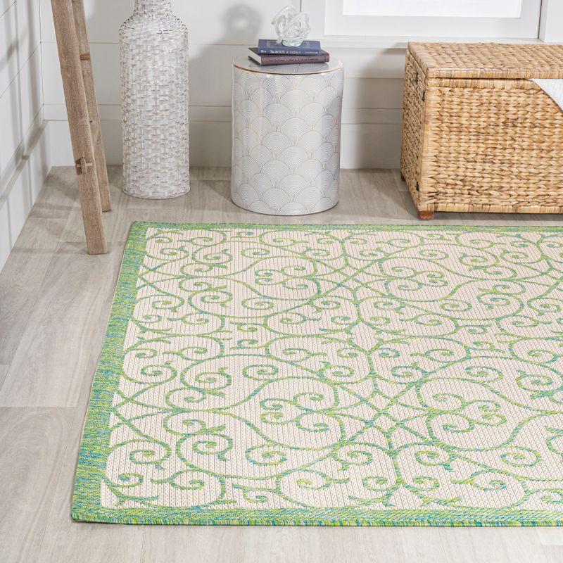 Madrid Vintage Filigree Textured Weave Indoor/Outdoor Area Rug - JONATHAN Y