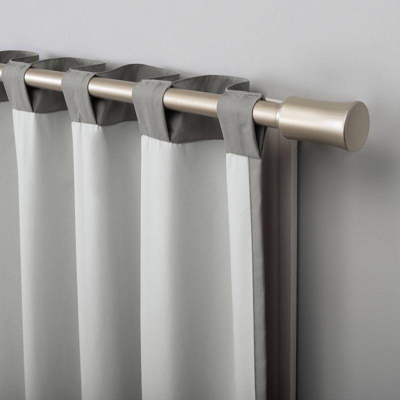 40"x96" Sun Zero 100% Blackout Cyrus Thermal Back Tab Curtain Panel Gray: Modern Indoor Polyester Drapery