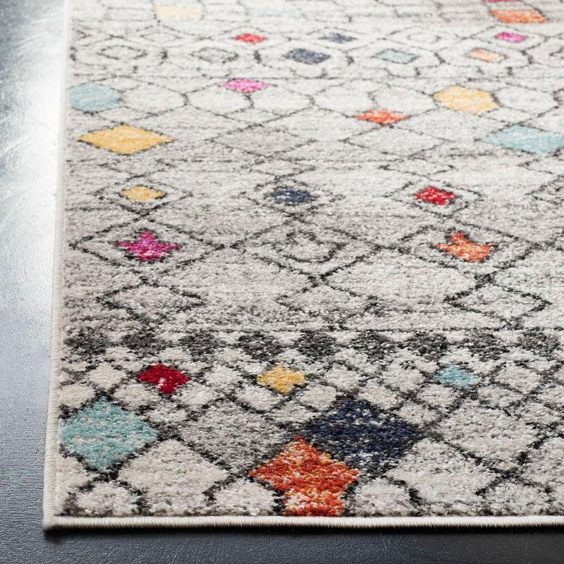 Adirondack ADR204 Power Loomed Area Rug - Light Grey/Fuchsia - 4'x6' - Safavieh.