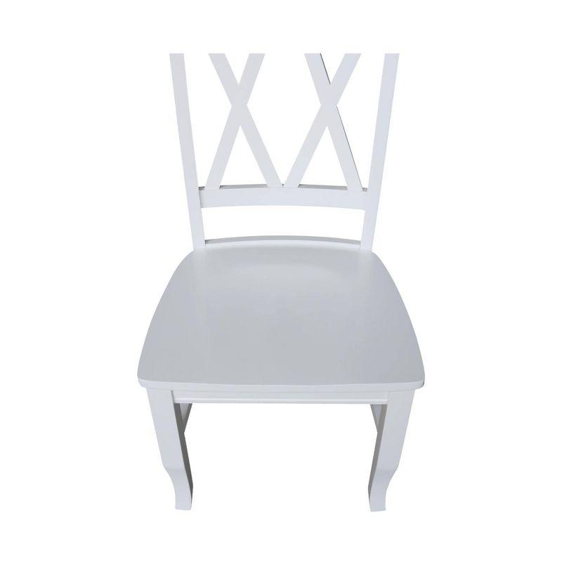 International Concepts Set of 2 Jeremy Double Dining Chairs White: Hardwood Frame, Modern Style, 250lb Capacity