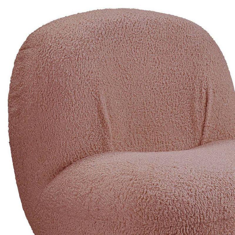 32" Yedaid Accent Chair Pink Teddy Faux Shearling - Acme Furniture: Swivel, Armless, Wood Composite Frame