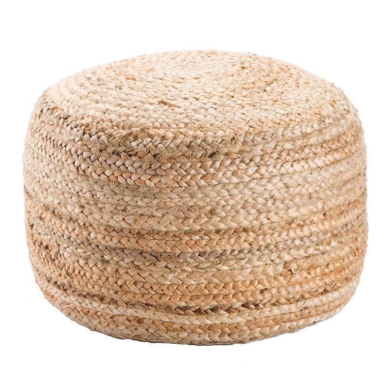 Patan Round Pouf, Natural