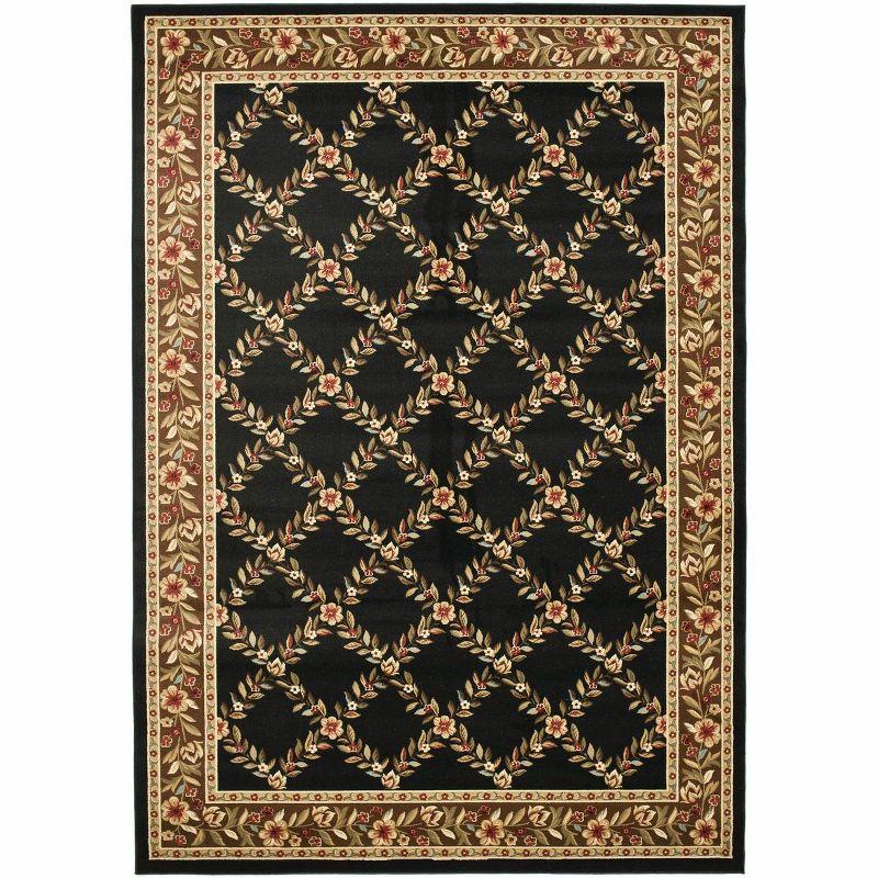 Lyndhurst LNH557 Power Loomed Area Rug - Black/Brown - 8'9"x12' - Safavieh