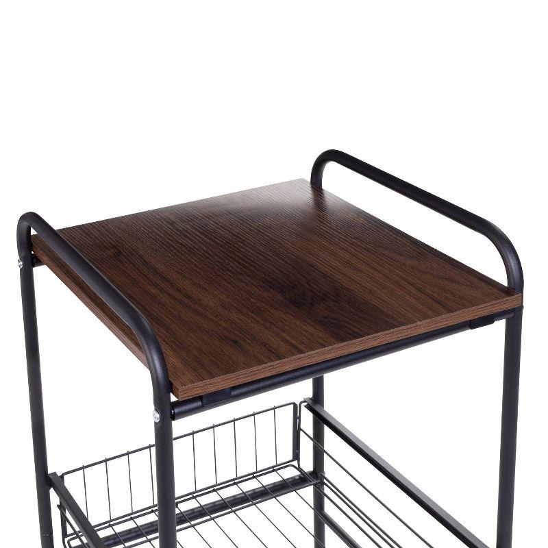 Honey-Can-Do 3 Tier Slim Rolling Cart with Pull Out Baskets