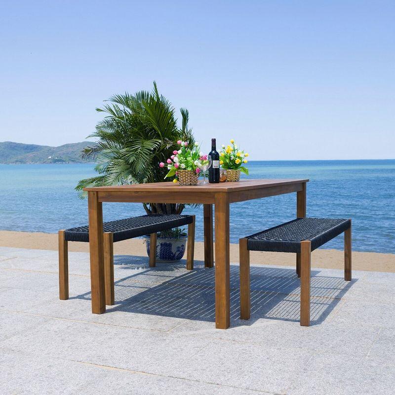 Aquina Patio Outdoor Dining Bench Set  - Safavieh