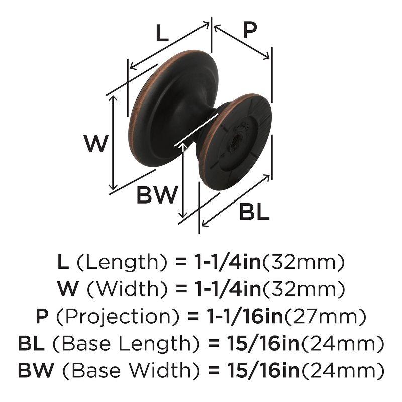 Amerock Ravino Cabinet or Furniture Knob, 1-1/4 inch (32mm) Diameter, 25 Pack