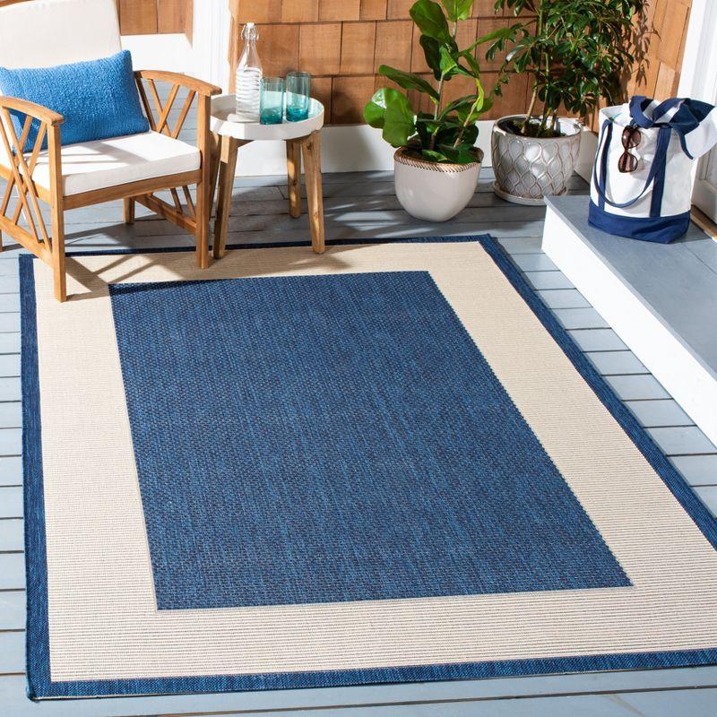 Courtyard CY7987 Power Loomed Indoor/Outdoor Area Rug - Navy/Beige - 4'x4' - Safavieh.