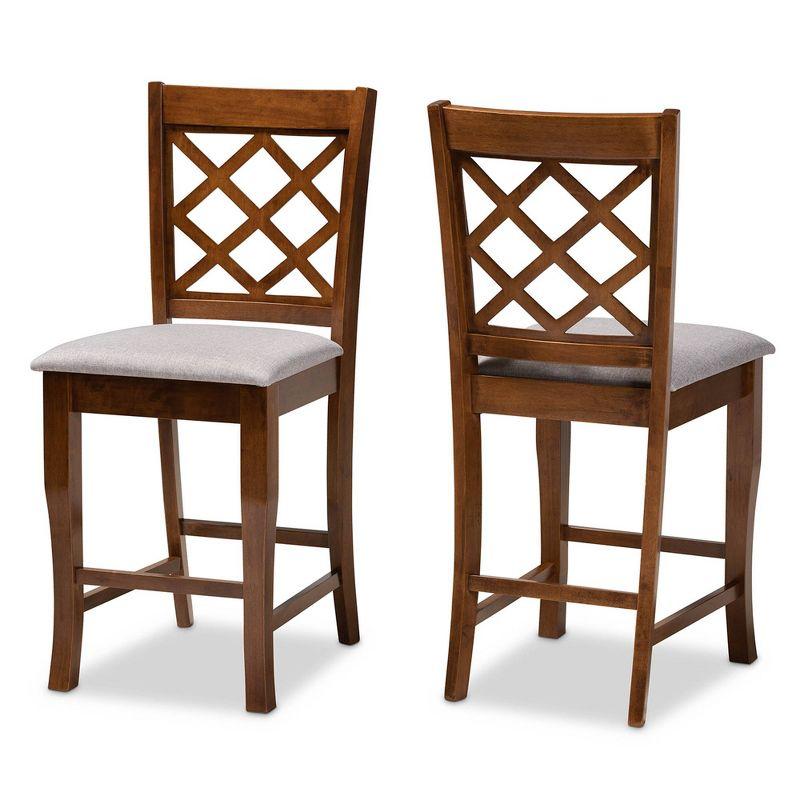 Aria Walnut Brown Wood and Metal Counter Height Pub Chair Set