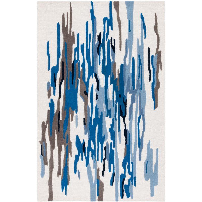 Rodeo Drive RD858 Hand Tufted Area Rug - Ivory/Blue - 4'x6' - Safavieh.