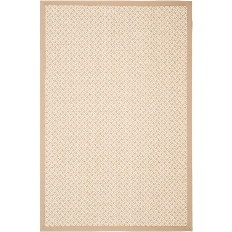 Ivory and Natural Flat Woven Wool Area Rug