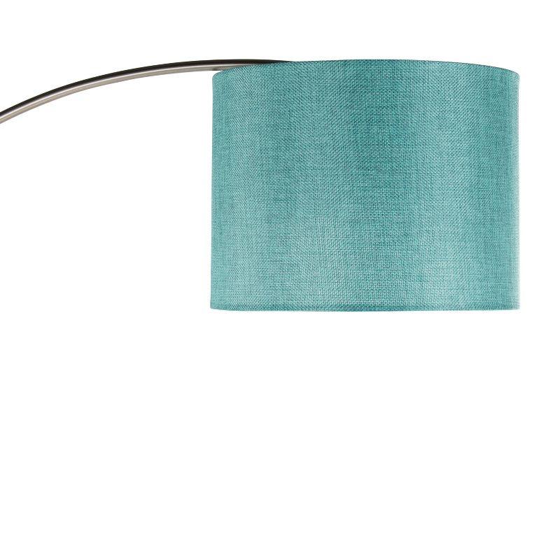 LumiSource Willow Trio 84" Contemporary Metal Floor Lamp Brushed Nickel and Turquoise Linen