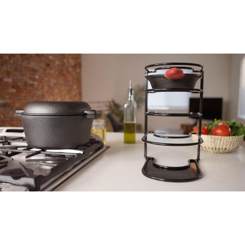 Cuisinel Heavy Duty Pan Organizer, 5 Tier Rack - Holds up to 50 LB - Holds Cast Iron Skillets, Griddles and Shallow Pots