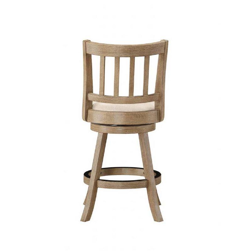 Driftwood Gray and Ivory Swivel Counter Stool with Metal Kick Plate