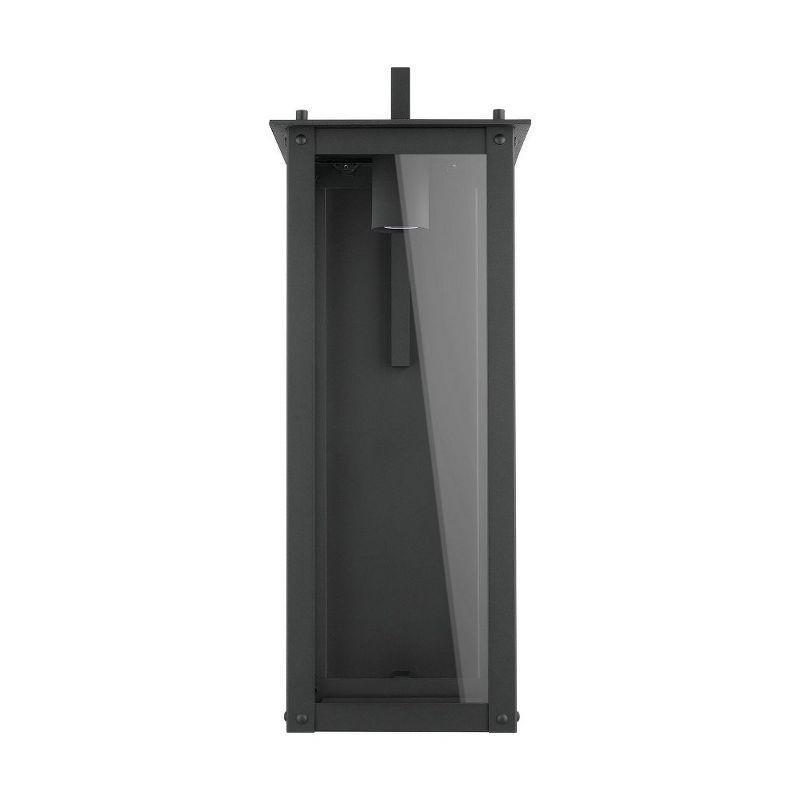 Black Aluminum and Clear Glass Outdoor Wall Lantern