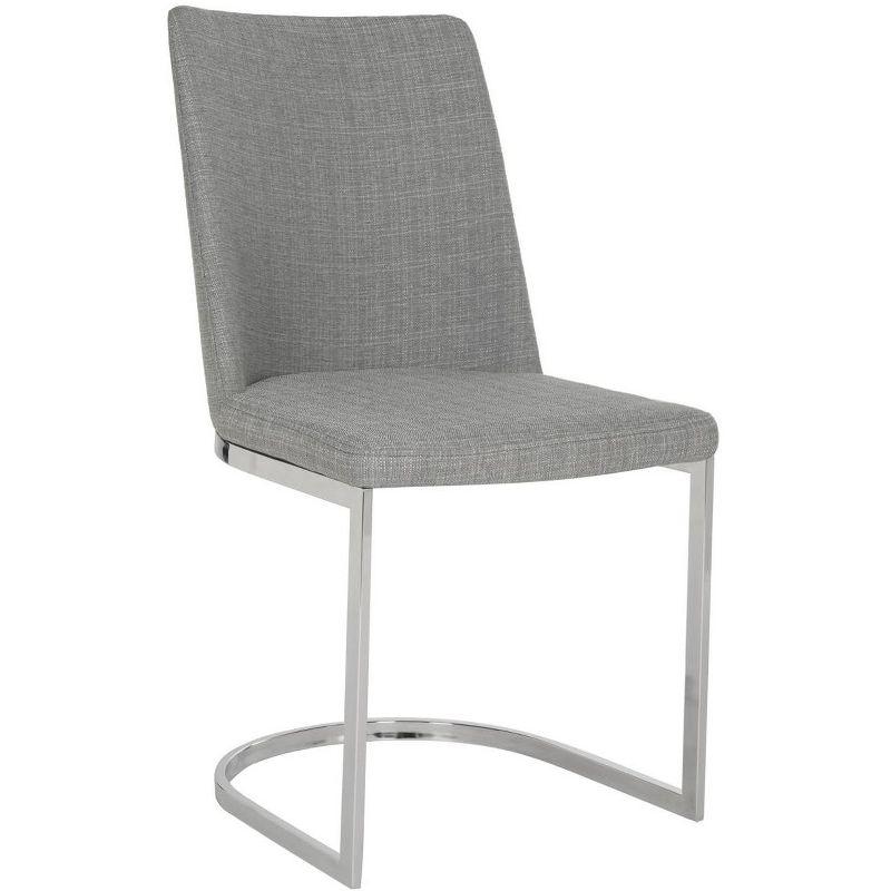Parkston 18" H Linen Side Chair (Set of 2) - FOX2013 - Grey - Safavieh Couture