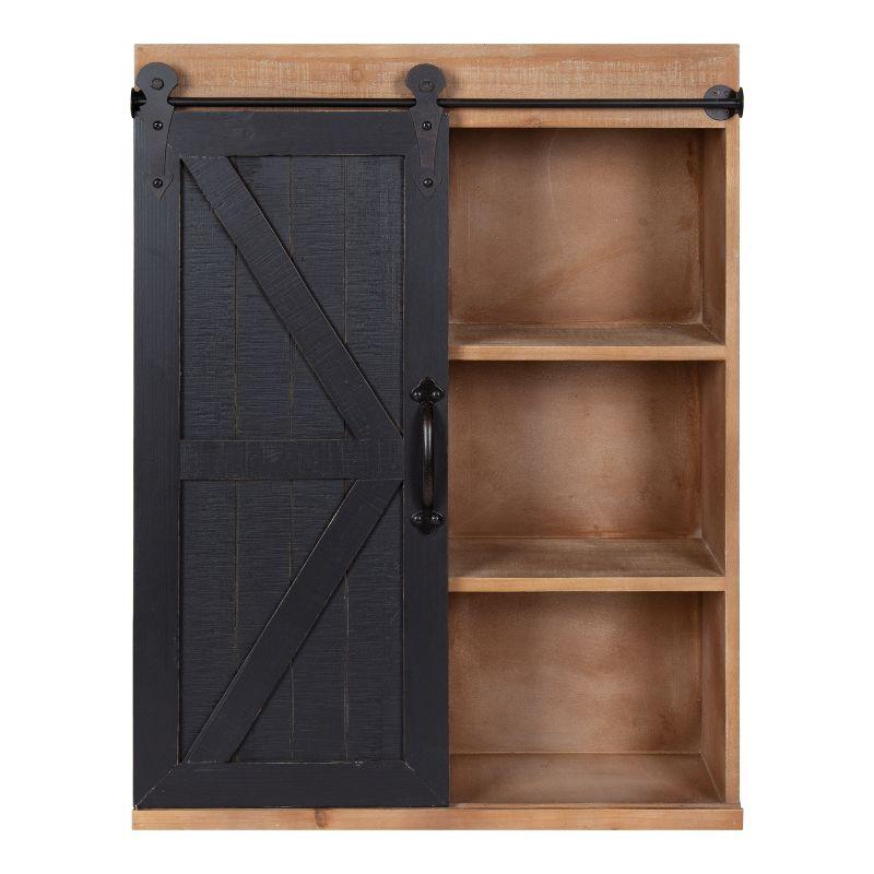 Kate and Laurel Cates Wood Wall Storage Cabinet with Sliding Barn Door