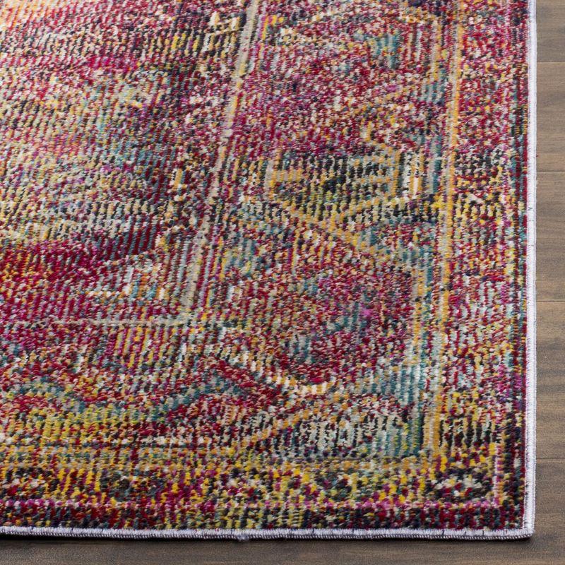 Crystal CRS514 Power Loomed Runner Rug - Teal/Rose - 2'2"x7' - Safavieh.