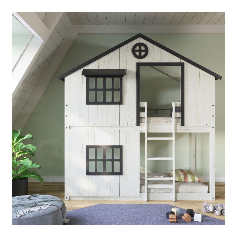 Child Craft Play House Twin Over Twin Standard Bunk Bed