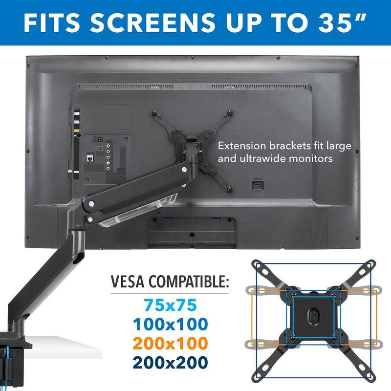 Mount-It! Full Motion Articulating Heavy Duty Dual Monitor Desk Mount w/ USB 3.0 Ports Fit 17-35 in, 33 Lbs. Capacity Per Arm w/ Adjustable Gas Spring