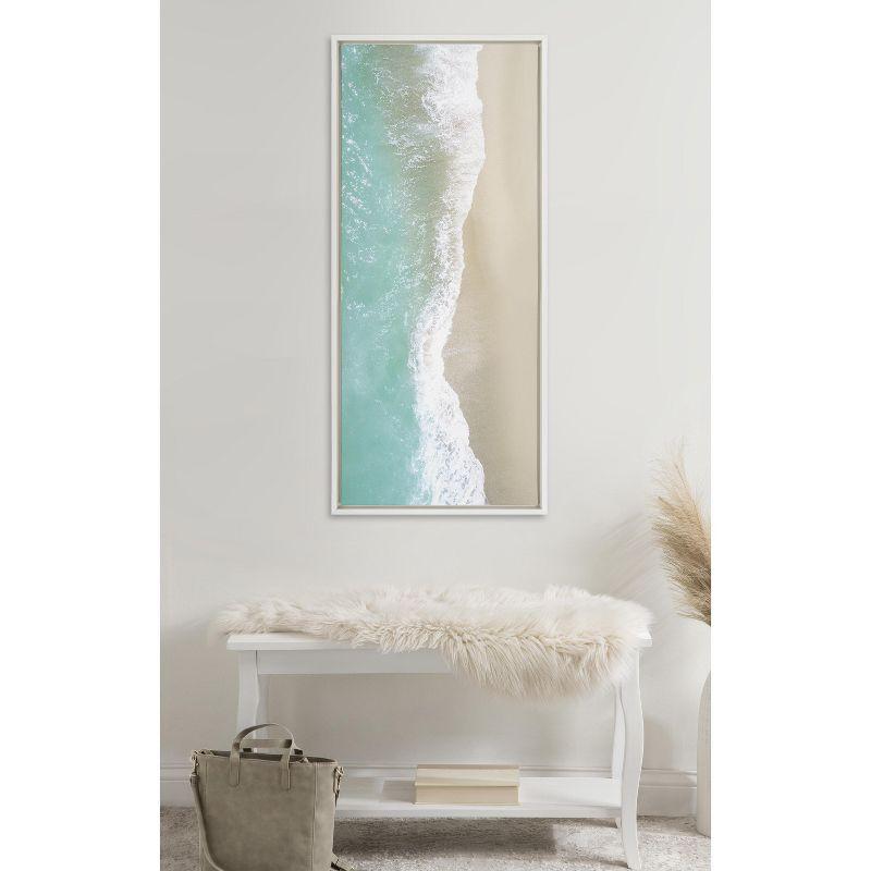 Kate and Laurel Sylvie Ocean Beach Fantasy Framed Canvas by The Creative Bunch Studio, 18x40, White