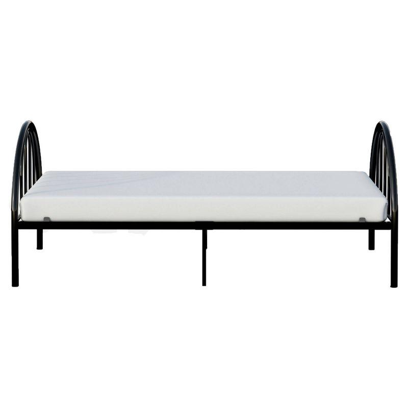 Brooklyn Black Metal Twin Bed Frame with Headboard and Slats