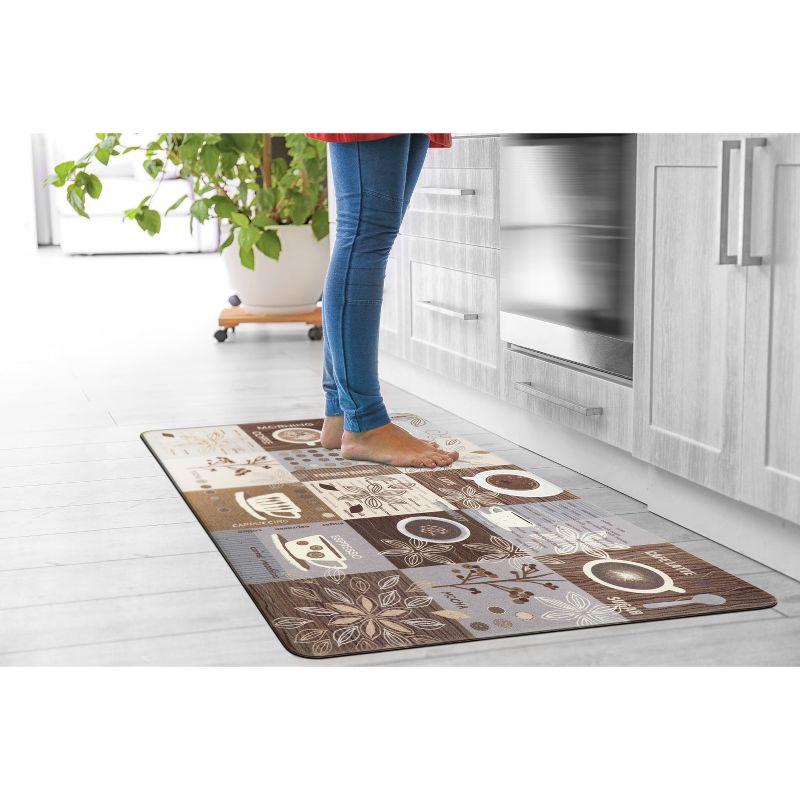 World Rug Gallery Coffee Kitchen Anti Fatigue Standing Mat - Brown 18"x30"