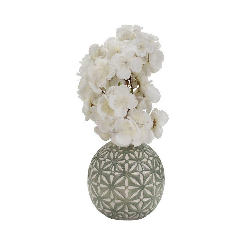 Sagebrook Home Decorative Daisy Ceramic Vase Contemporary Flower Vase for Home Office Decorative Accent