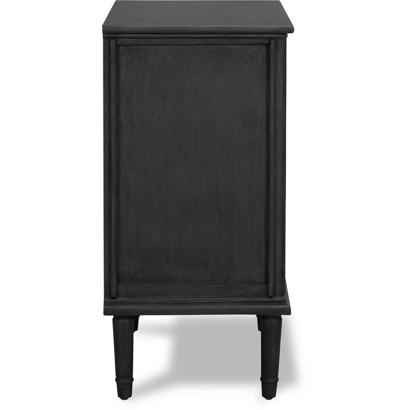 Traditional Dark Gray 3-Drawer Office Storage Cabinet with Bronze Hardware