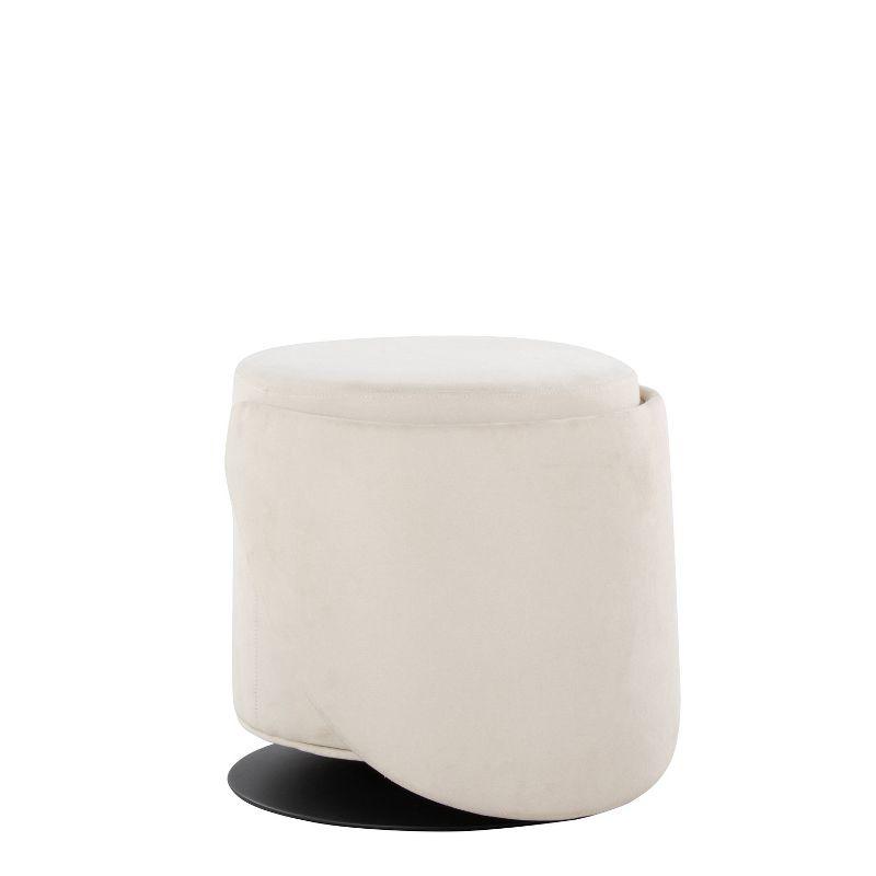 Finch Swivel Accent Chair Black/Cream - LumiSource: Adjustable Backrest, Metal Frame, Polyester Upholstery