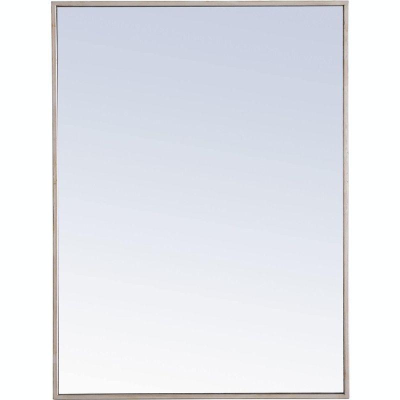 Elegant Lighting Metal frame Rectangle Mirror 24 inch Silver