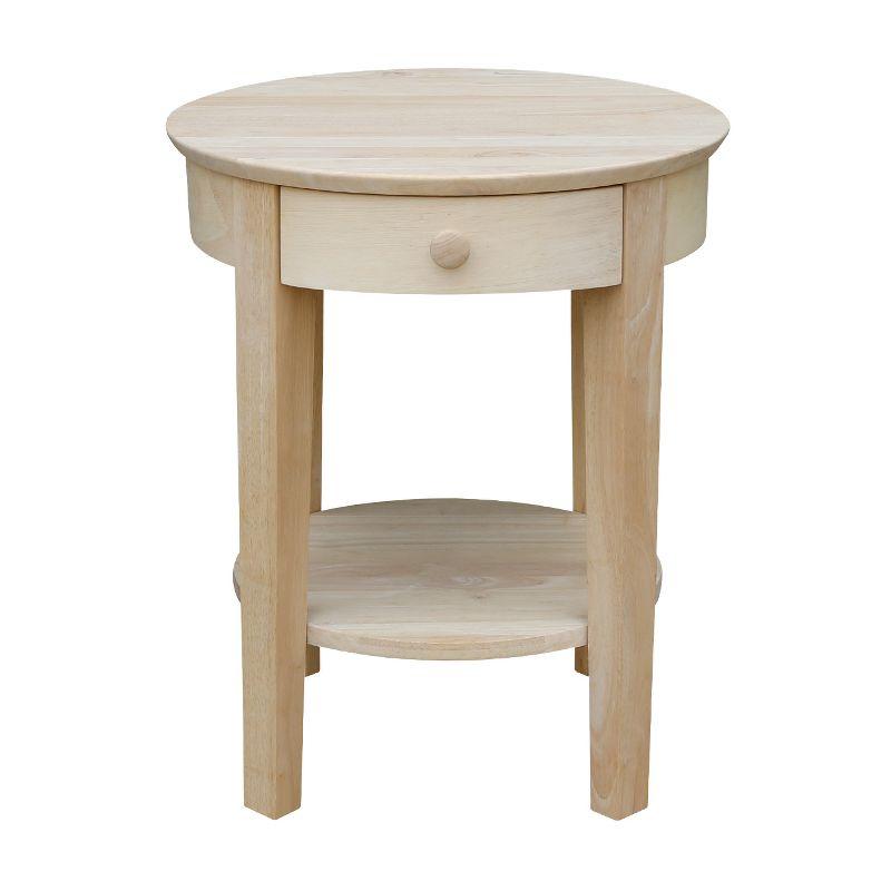 Solid Wood Top End Table with Storage