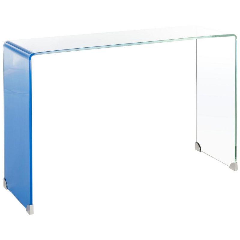 Crysta Ombre Glass Console Table - Clear/Blue - Safavieh