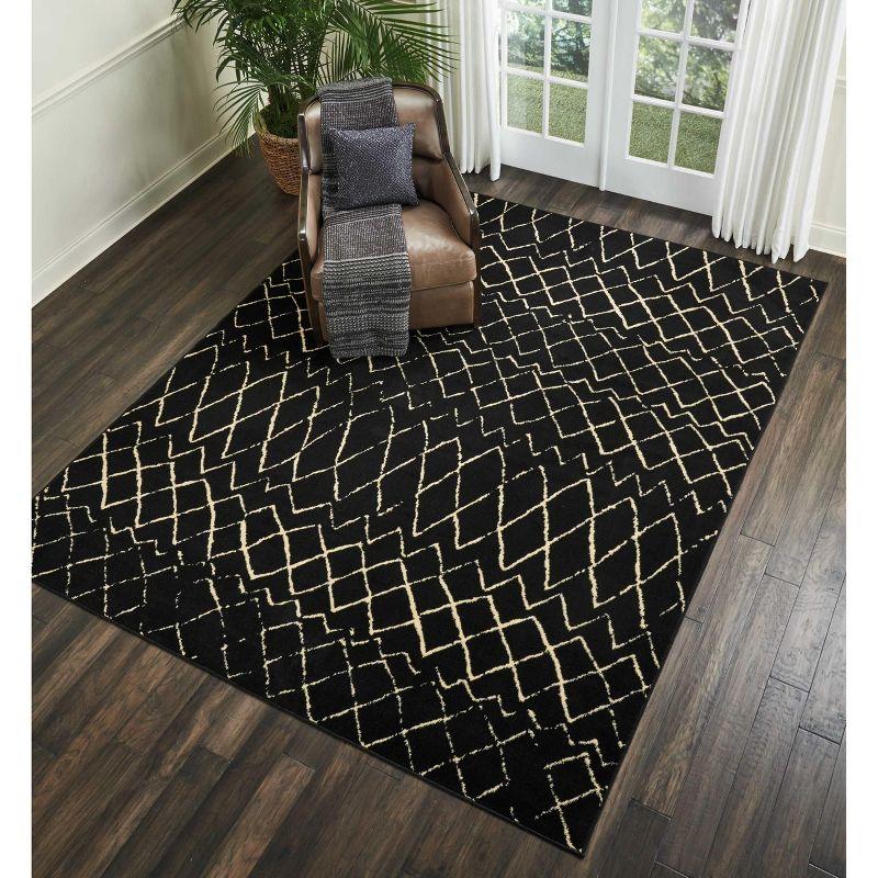 Nourison Grafix Black Area Rug GRF04 7'10"X9'10"