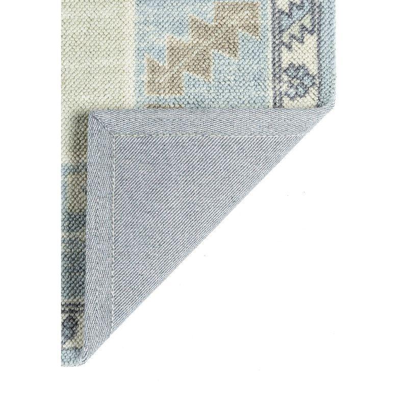 Momeni 6'6"x9' Anatolia Rylee Medallion Machine Loomed Area Rug Light Blue: Classic Pattern, Wool & Nylon, Low Pile