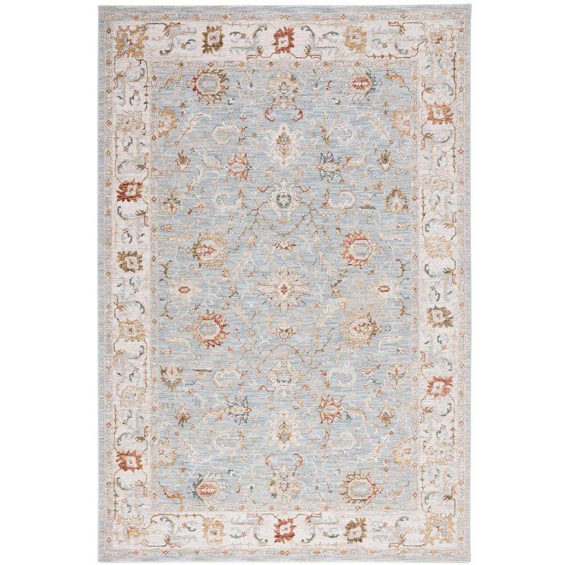 Elegance Blue Wool-Synthetic Blend 8' x 10' Hand-Knotted Area Rug