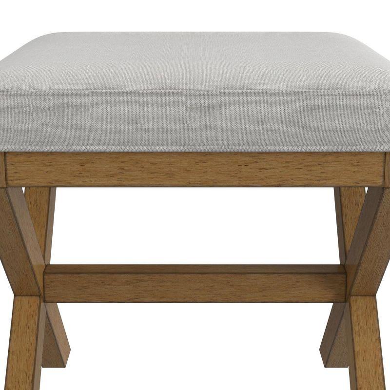 Hillsdale Furniture 18.5" Somerset Backless Wood Vanity Stool Fog: Padded Ottoman Bench, Polyester Upholstery