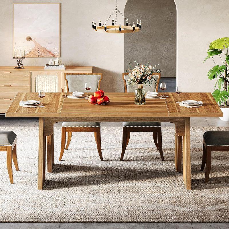 Farmhouse Brown Reclaimed Wood Dining Table with Solid Legs