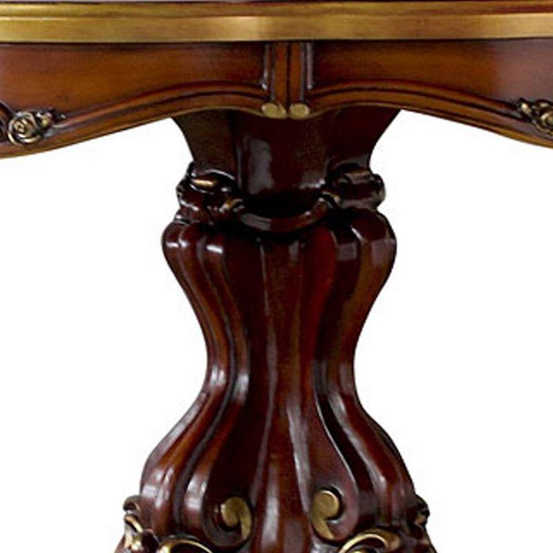 Acme Furniture 48" Picardy Accent Table Honey Oak: Elegant Scrollwork, No Assembly, Spot Clean, Wood Frame