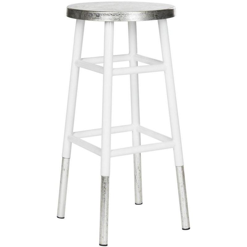 Kenzie 30''H Silver Dipped Bar Stool - FOX3212 - White - Safavieh Couture