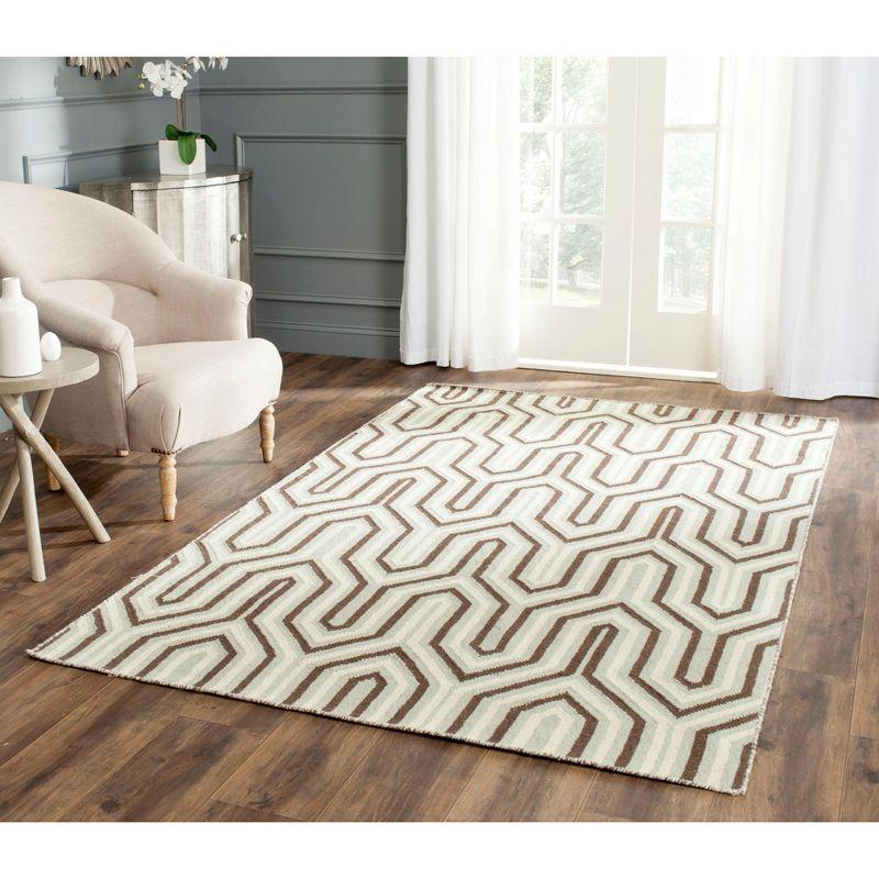 Dhurries DHU622 Hand Woven Area Rug - Grey/Multi - 4'x6' - Safavieh.