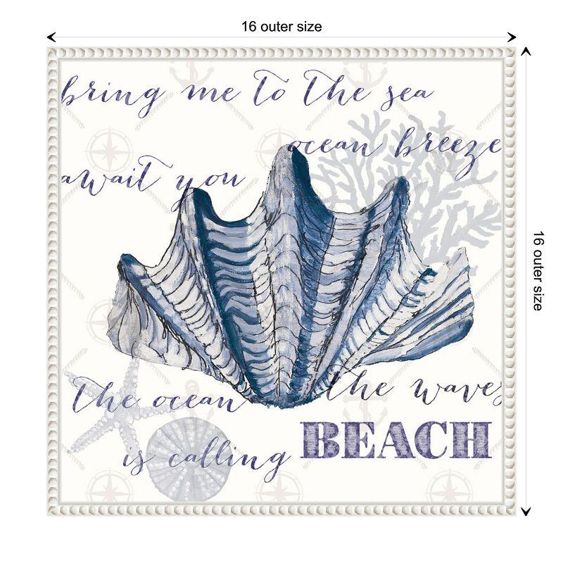Amanti Art Indigo Ocean Treasures IV by Gina Ritter Canvas Wall Art Print Framed 16 x 16-in.