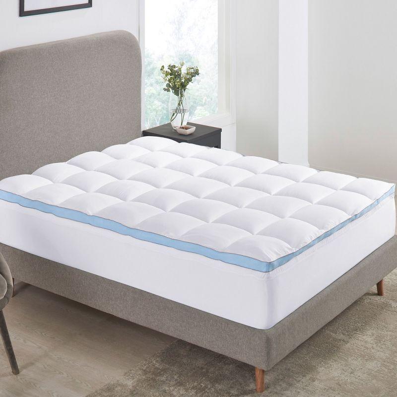 Twin XL White Pillow-Top Cooling Mattress Topper