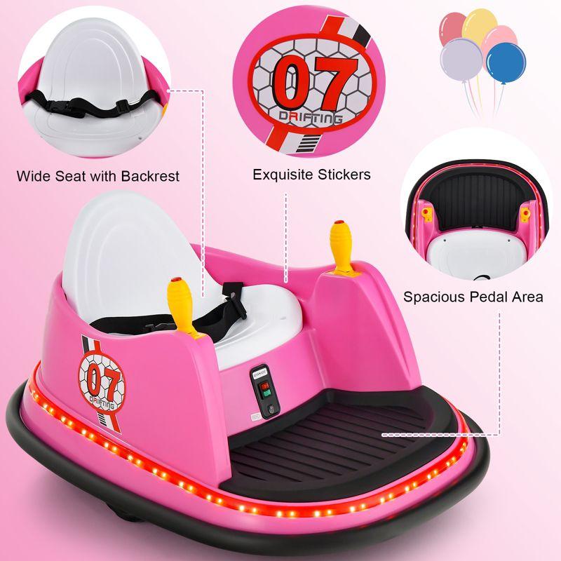 12V Ride On Toys Bumper Car for Kids, 360 Spin Vehicle with Remote Control