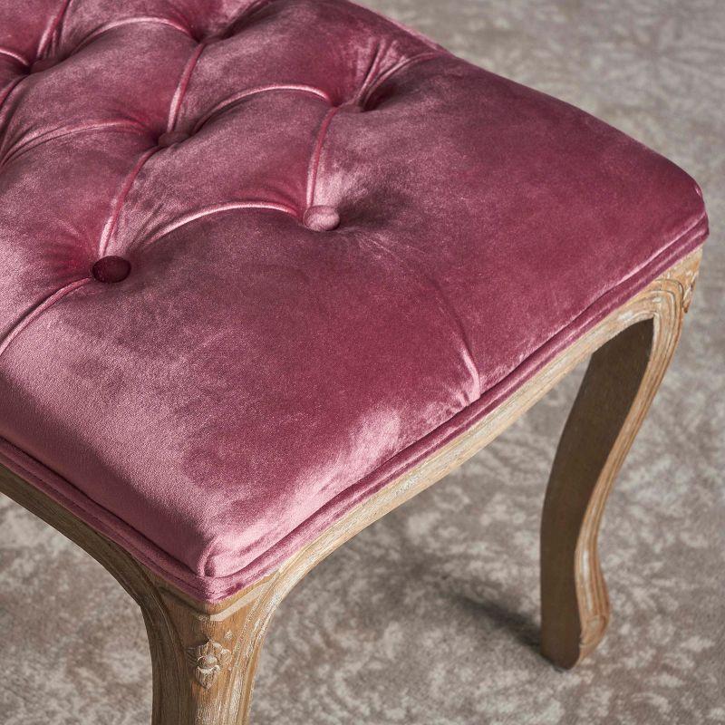 Tassia New Velvet Tufted Bench - Blush - Christopher Knight Home