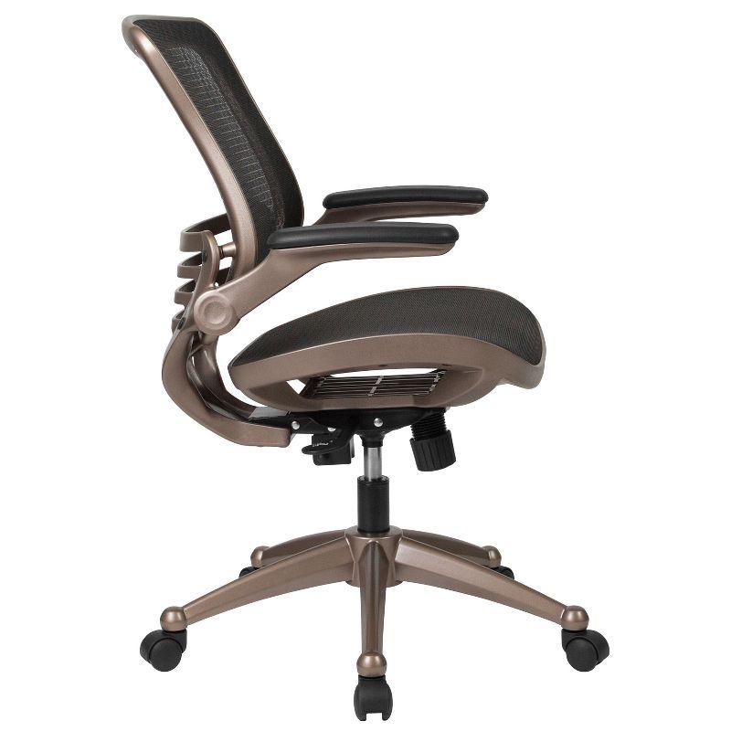 Flash Furniture Mid-Back Transparent Mesh Executive Swivel Office Chair with Flip-Up Arms