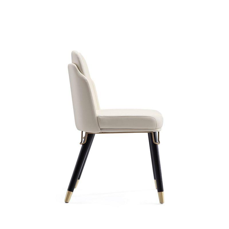 Estelle Faux Leather Dining Chair Cream - Manhattan Comfort: Upholstered, Wood Legs, No Assembly Required