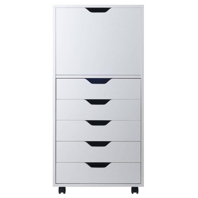 Halifax 5 Drawer Cabinet White - Winsome: Wood Composite Office Furniture, Printer Stand with Storage