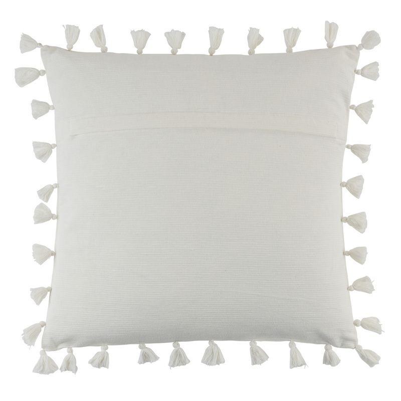 Saro Mabel Collection Tassels Cotton Throw Pillow