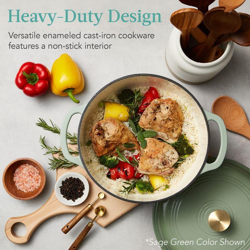 Best Choice Products Enamel Cast-Iron Dutch Oven, Heavy-Duty Cookware w/ Dual Handles, Lid